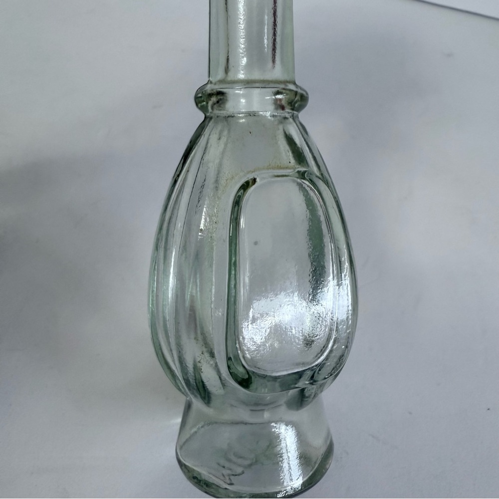 Vintage Morey Italy Glass Bottles Set of 2 Swing Top Grape Embossed Decanters - Picture 3 of 9